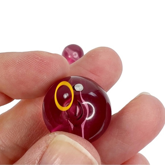 Opaque Purple Acrylic Gumball Round Drop Pierced Earrings - Picture 5 of 6